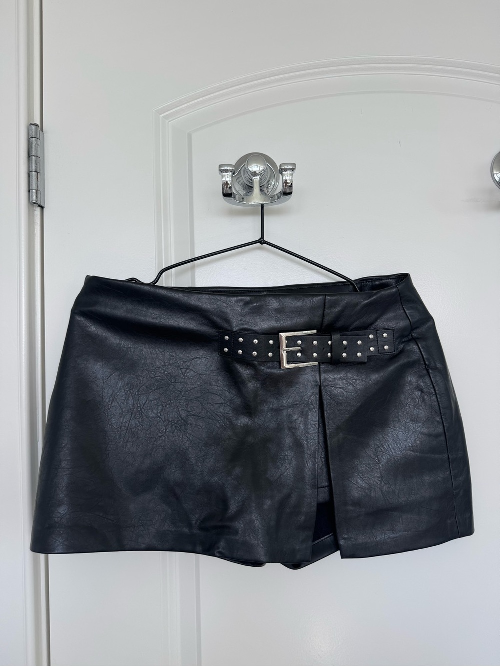 Bershka Black Faux Leather Skirt